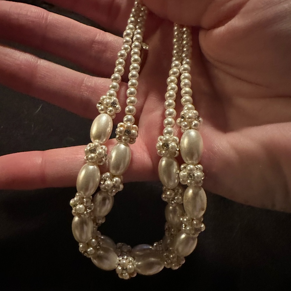 Pearl double strand necklace